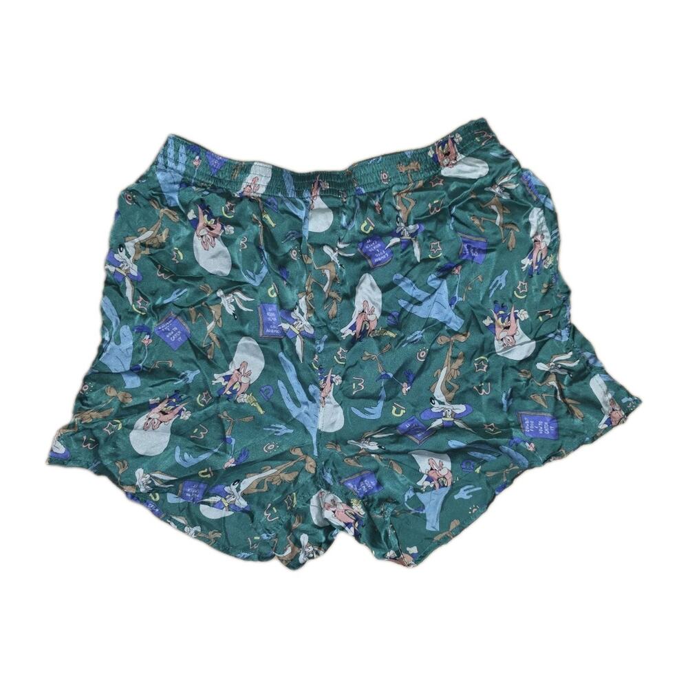 Vintage Looney Tunes 1993 Silk Boxers Yosemite Sam Wile E Coyote Button Fly L